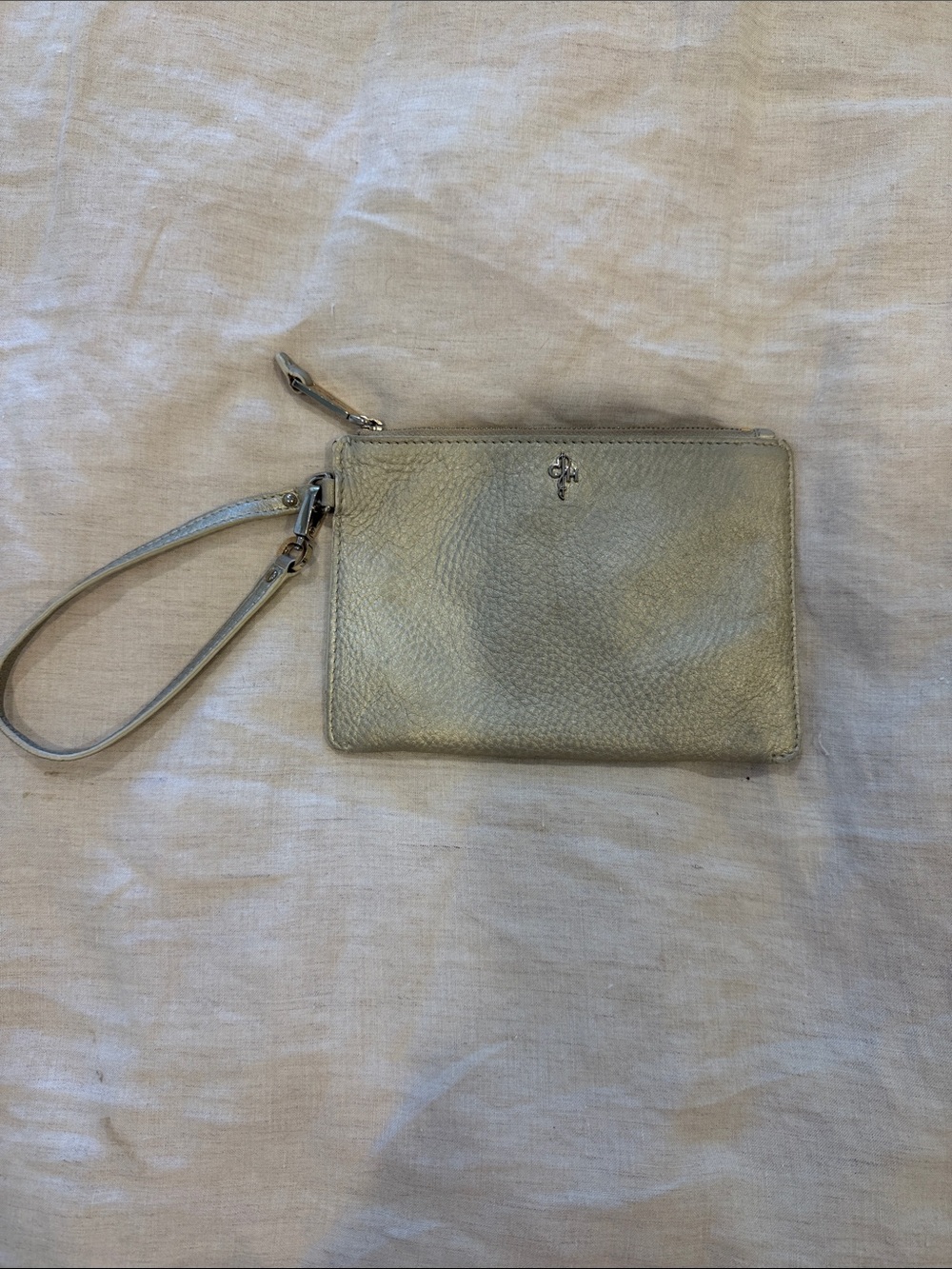 Cole Haan Gold Leather Wristlet - Fits iPhone 16
